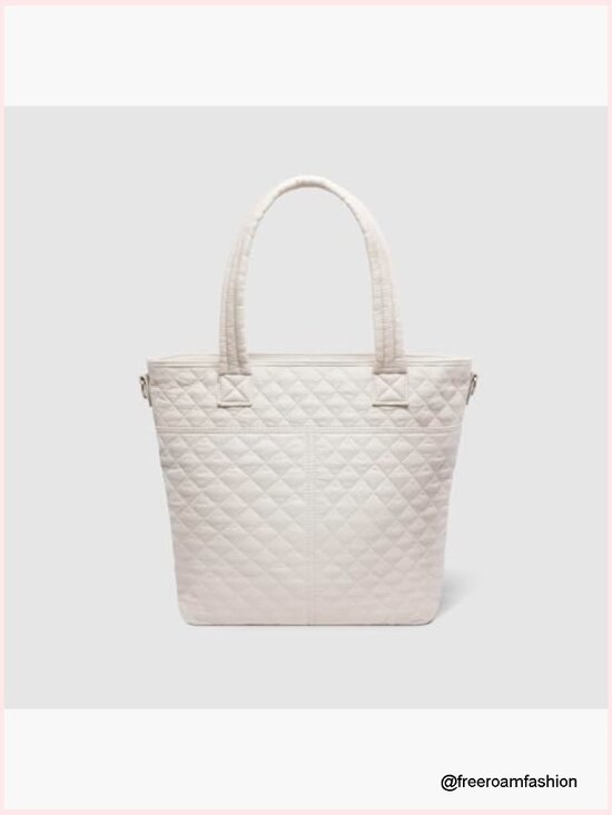 Quilted Nylon Tote Bag for Women | 16” Laptop Work Tote Quilted Nylon Tote Bag with Laptop Sleeve & Adjustable Strap